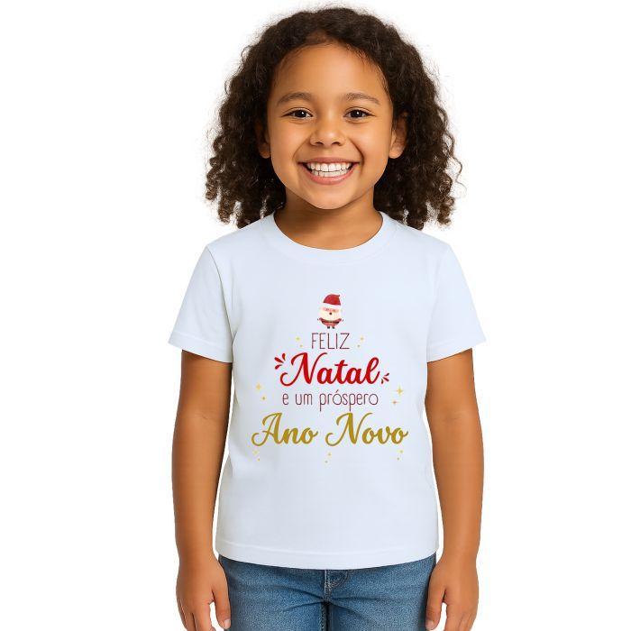 Camiseta Feliz Natal Próspero Ano Novo Personalizada
