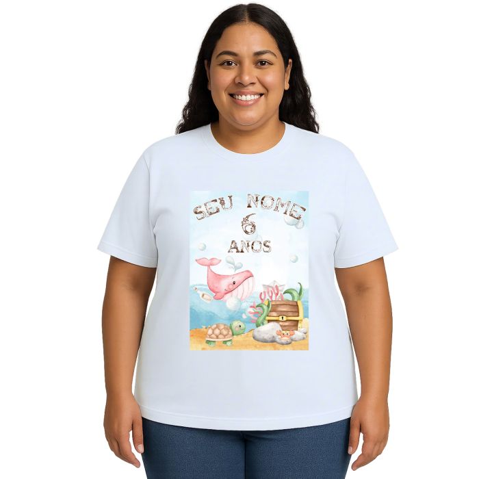 Camiseta Fundo Do Mar Festa Estampa Personalizada
