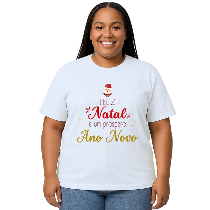 Camiseta Feliz Natal Próspero Ano Novo Personalizada