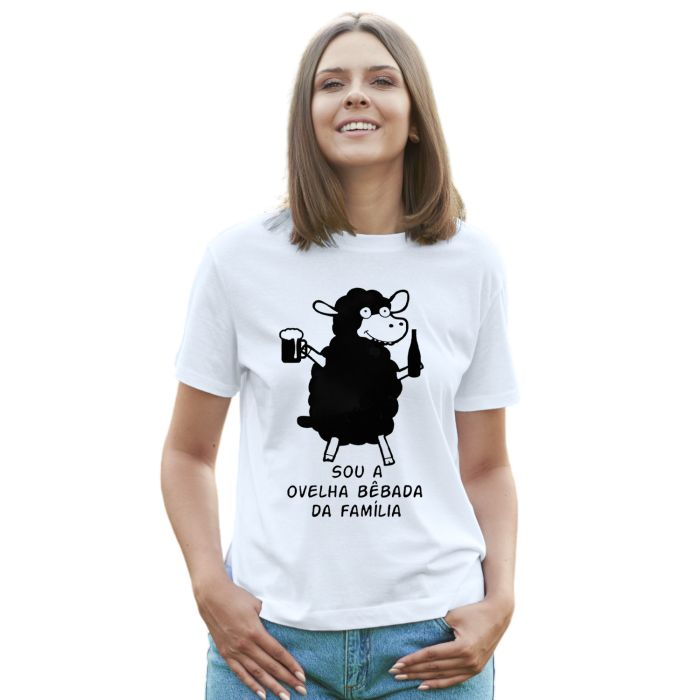Camiseta Ovelha Bêbada da Família Estampa Personalizada