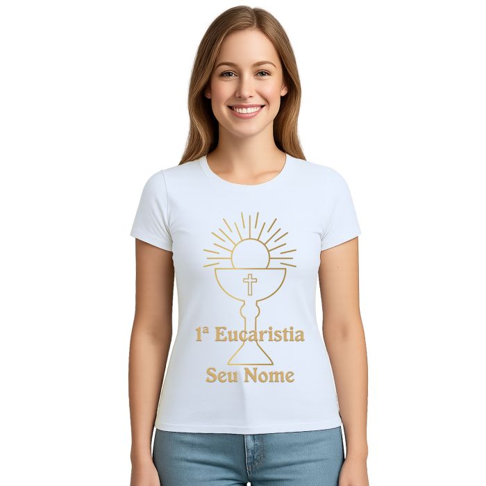 Camiseta Eucaristia Religiosa Estampa Personalizada