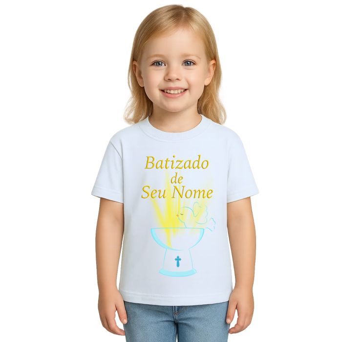 Camiseta Batizado Batismo Religiosa Estampa Personalizada