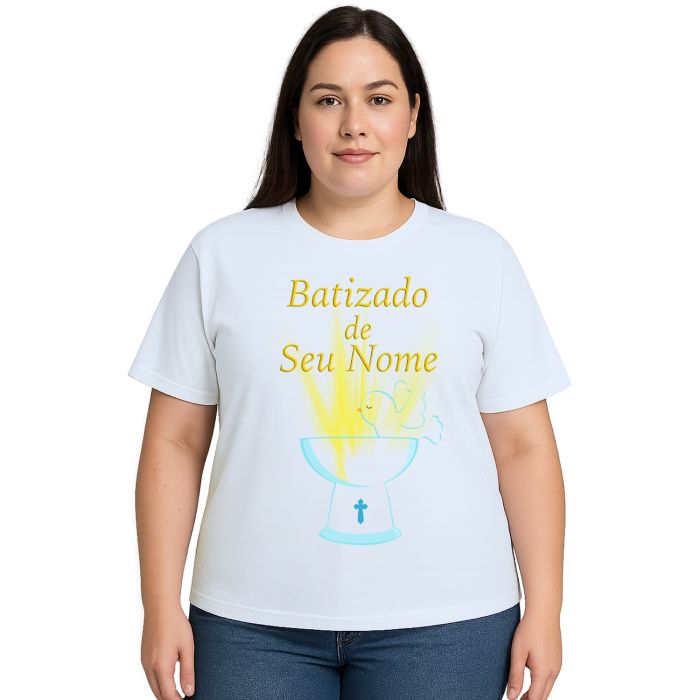 Camiseta Batizado Batismo Religiosa Estampa Personalizada