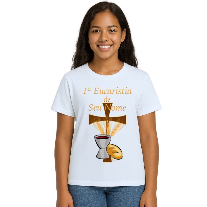 Camiseta Eucaristia Benção Estampa Personalizada