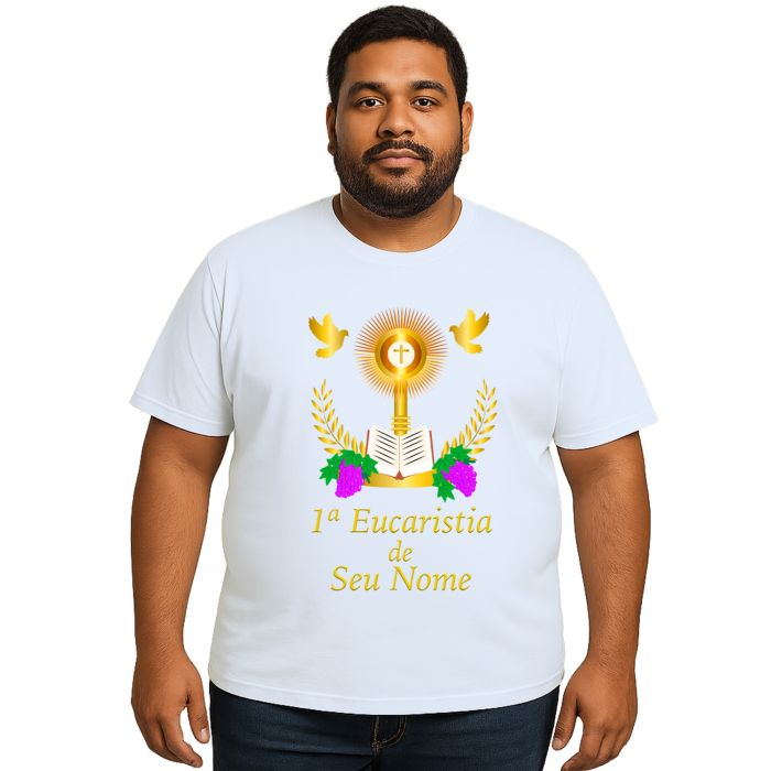 Camiseta Primeira Eucaristia Religiosa Personalizada