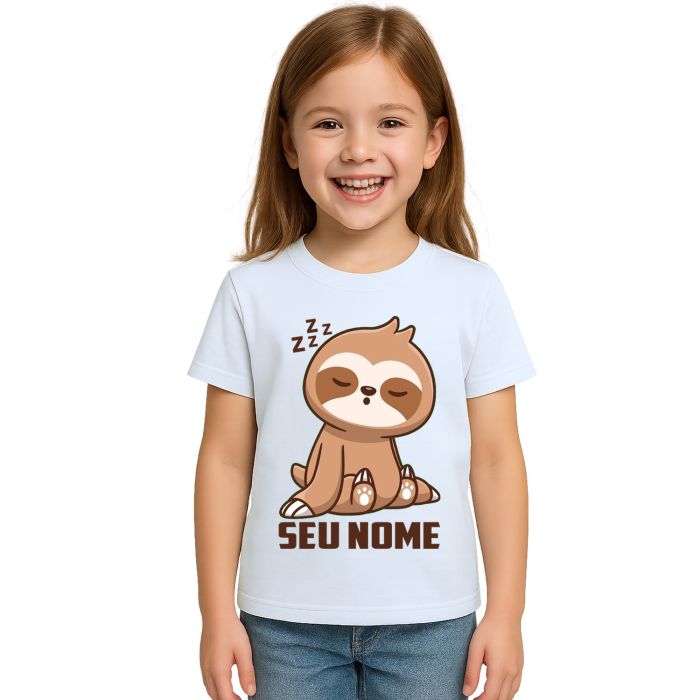 Camiseta Bicho Preguiça Dorminhoco Estampa Personalizada