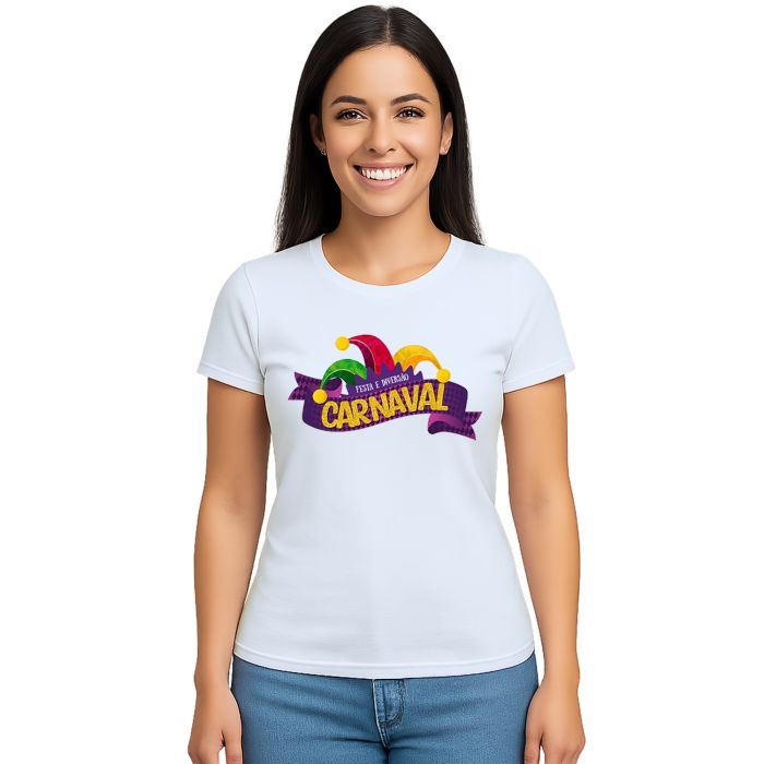 Camiseta Carnaval Festa e Diversão Estampa Personalizada