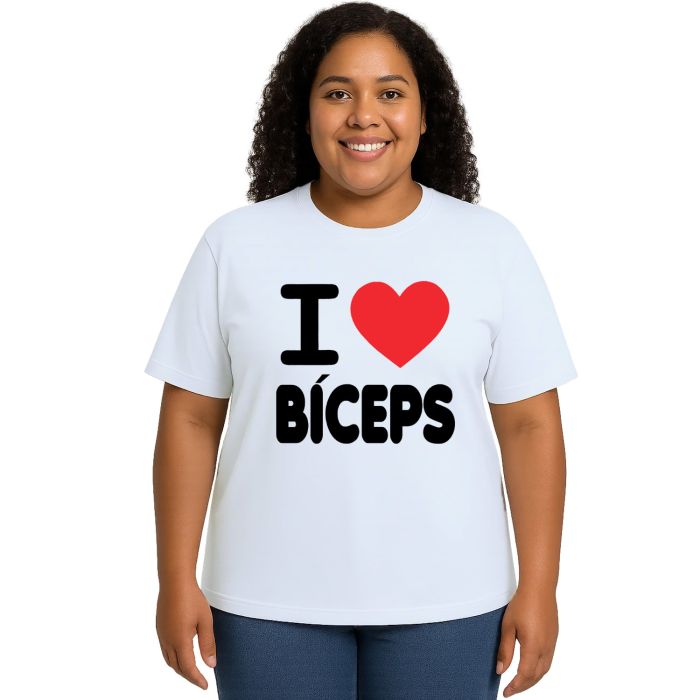 Camiseta Eu Amo Bíceps I Love Estampa Personalizada