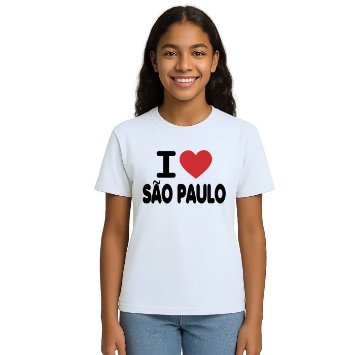 Camiseta Eu Amo São Paulo I Love SP Estampa Personalizada