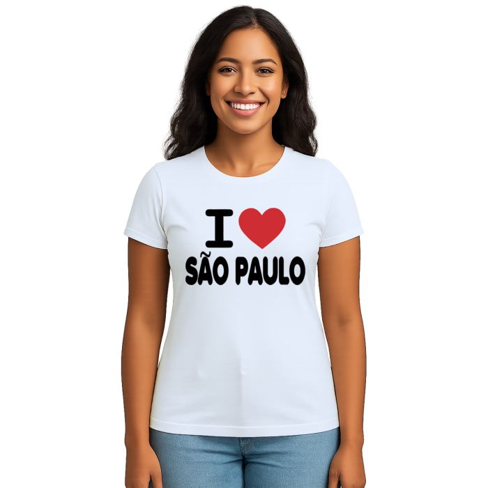 Camiseta Eu Amo São Paulo I Love SP Estampa Personalizada