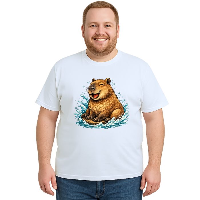 Camiseta Capivara Feliz na Agua Estampa Personalizada