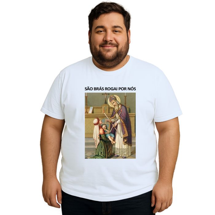 Camiseta São Brás Rogai Por Nós Estampa Personalizada