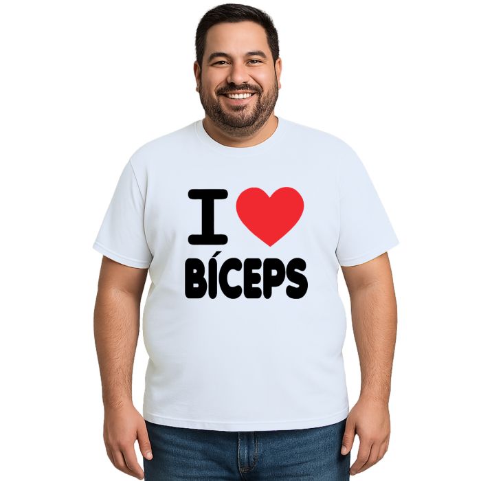 Camiseta Eu Amo Bíceps I Love Estampa Personalizada