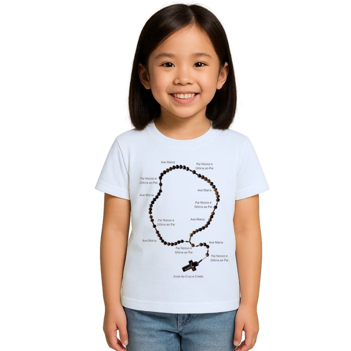 Camiseta Rezar o Terço Religiosa Estampa Personalizada