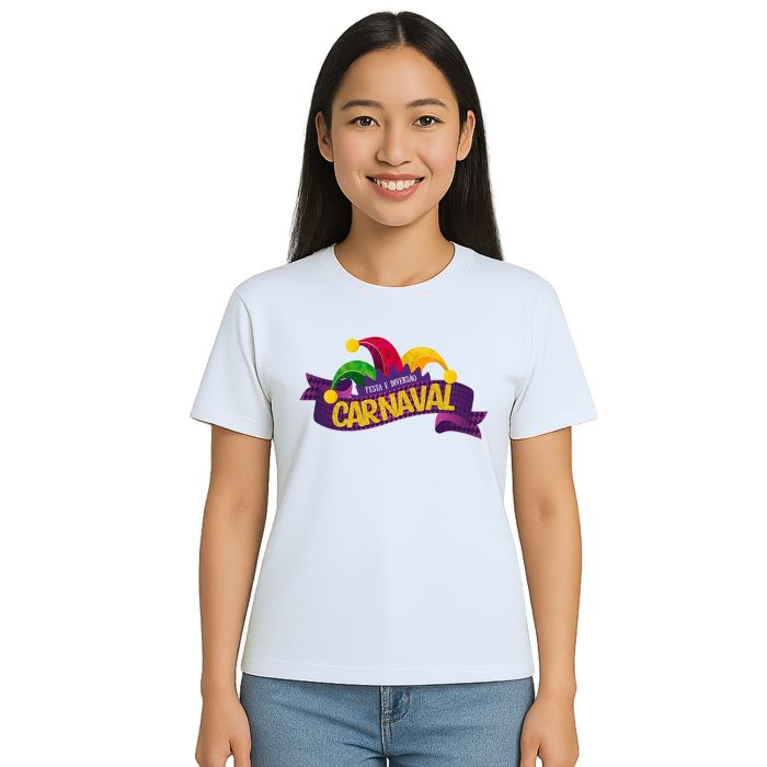 Camiseta Carnaval Festa e Diversão Estampa Personalizada