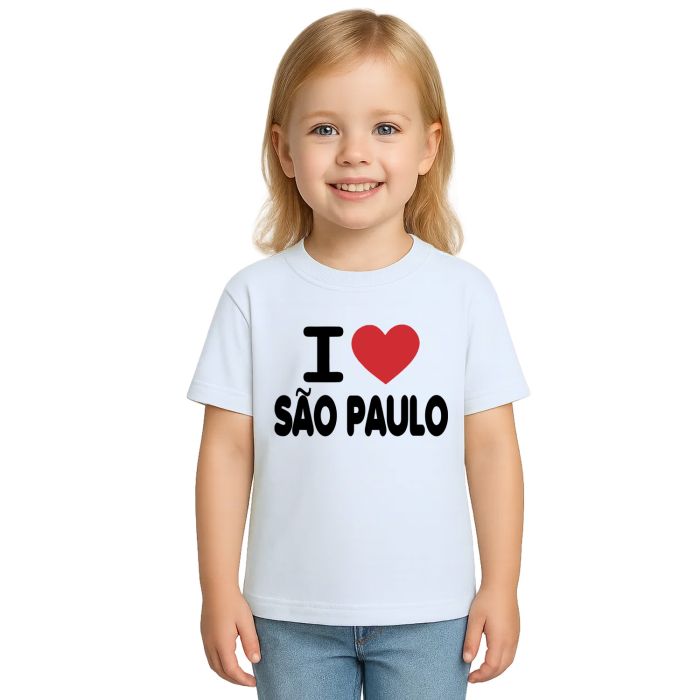 Camiseta Eu Amo São Paulo I Love SP Estampa Personalizada