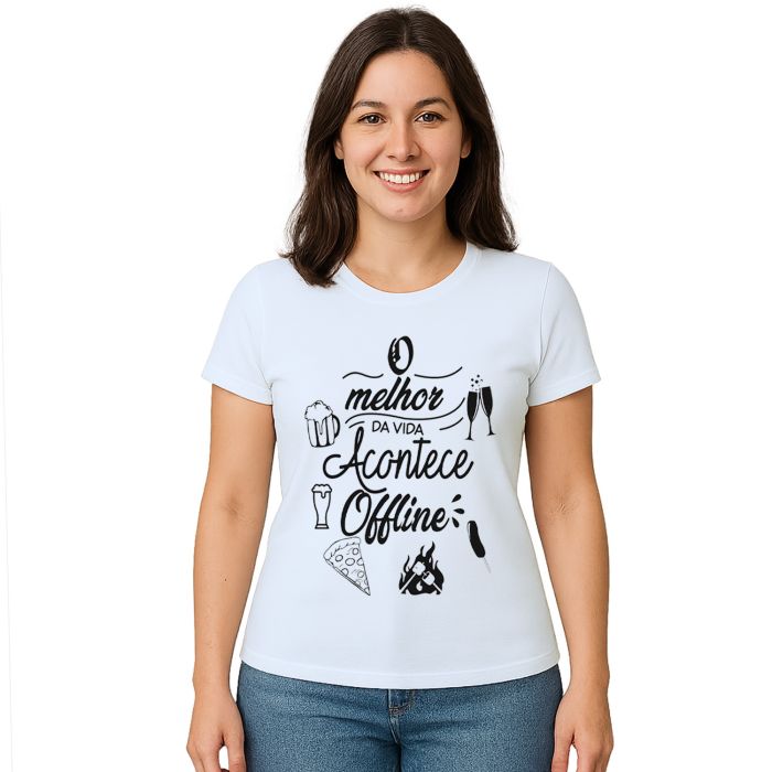 Camiseta Melhor da Vida Offline Estampa Personalizada