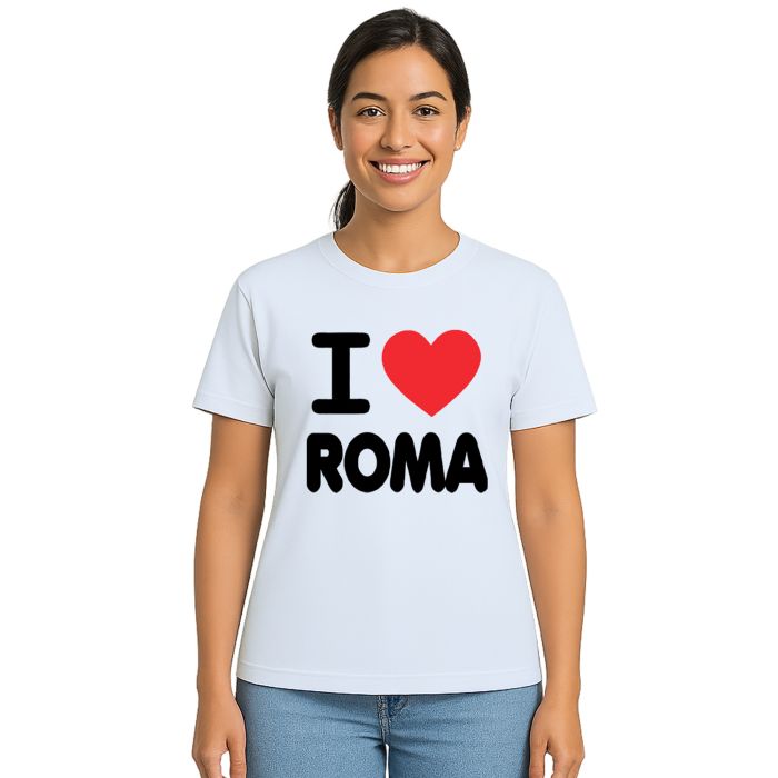 Camiseta Eu Amo Roma I Love Estampa Personalizada