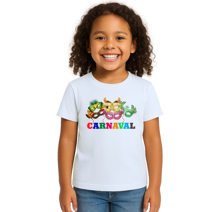 Camiseta Carnaval Máscaras de Folia Estampa Personalizada