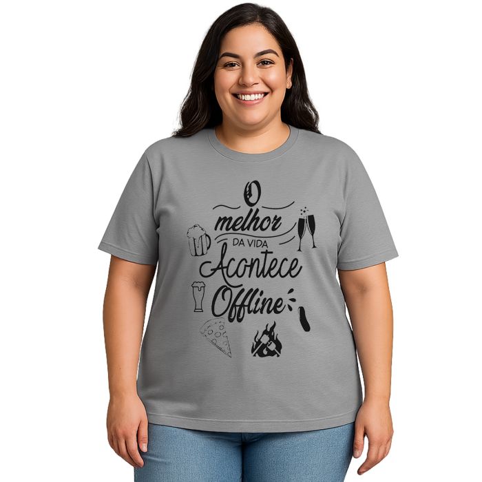 Camiseta Melhor da Vida Offline Estampa Personalizada