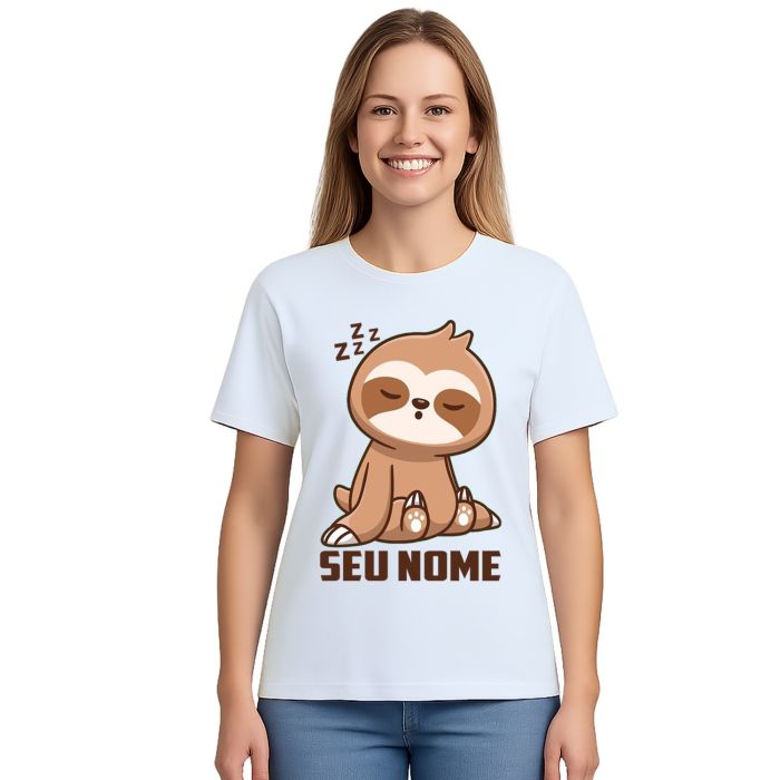 Camiseta Bicho Preguiça Dorminhoco Estampa Personalizada