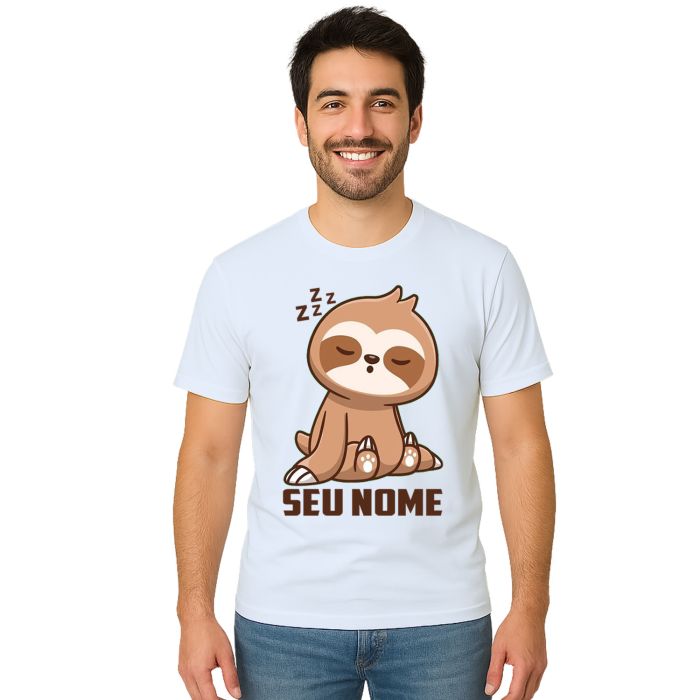 Camiseta Bicho Preguiça Dorminhoco Estampa Personalizada