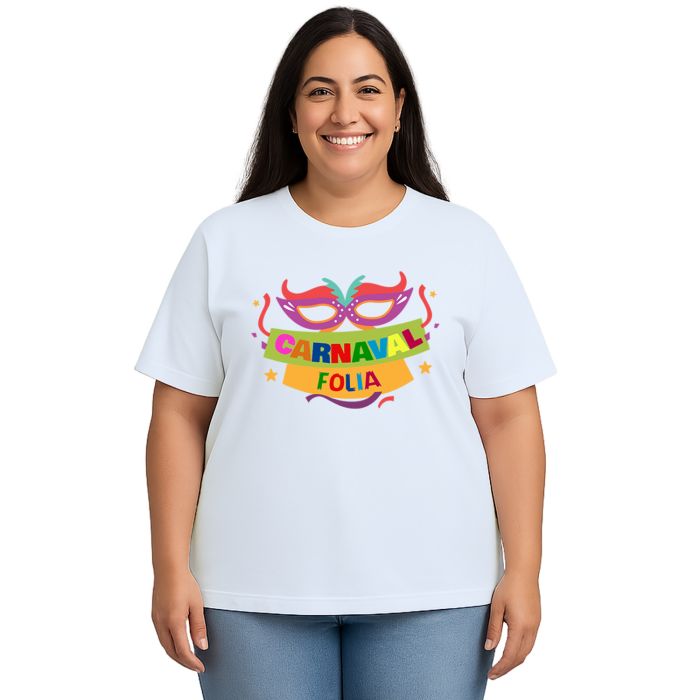 Camiseta Carnaval Máscara da Folia Estampa Personalizada