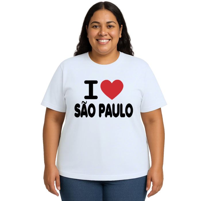 Camiseta Eu Amo São Paulo I Love SP Estampa Personalizada