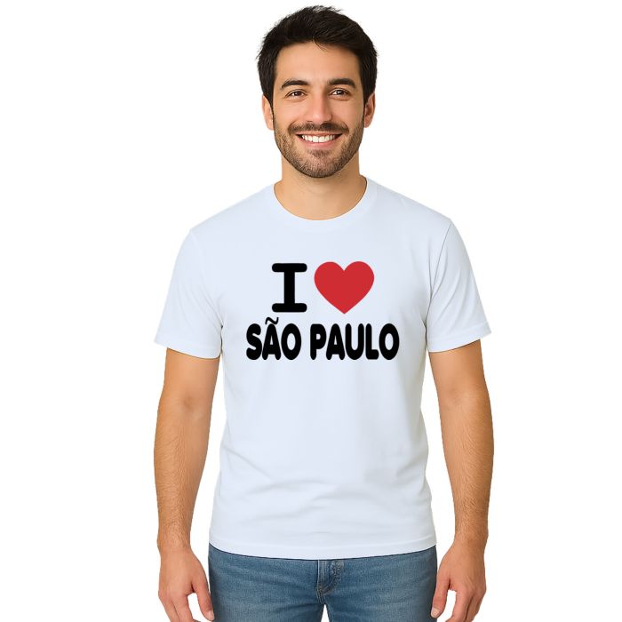 Camiseta Eu Amo São Paulo I Love SP Estampa Personalizada
