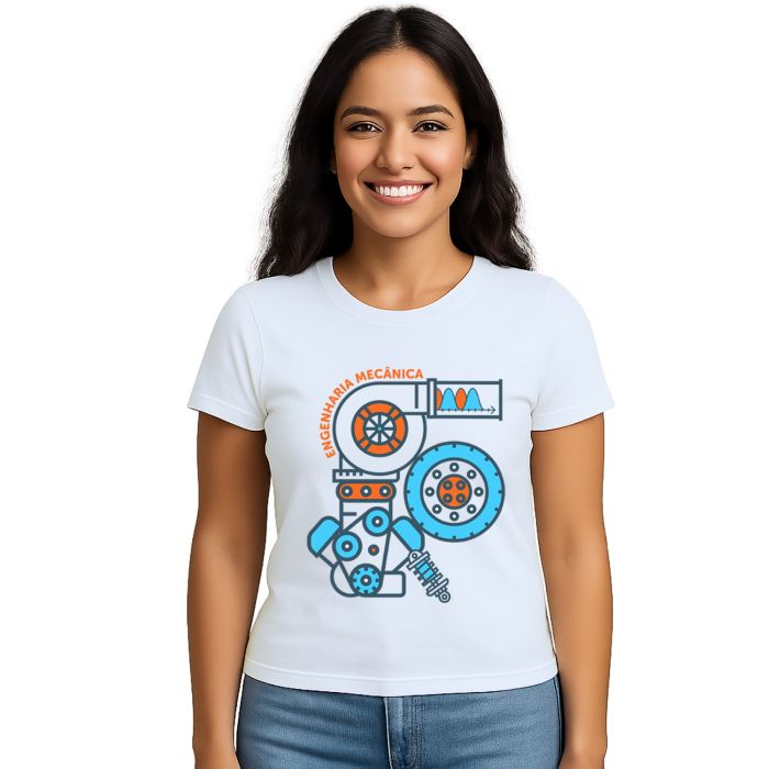 Camiseta Engenharia Mecânica Motores Estampa Personalizada