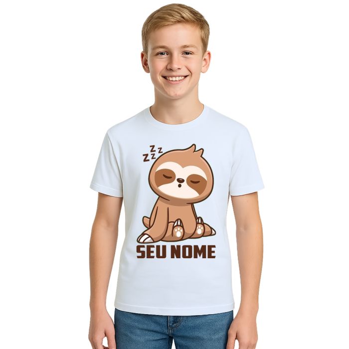 Camiseta Bicho Preguiça Dorminhoco Estampa Personalizada