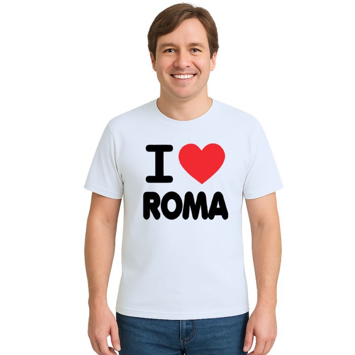 Camiseta Eu Amo Roma I Love Estampa Personalizada