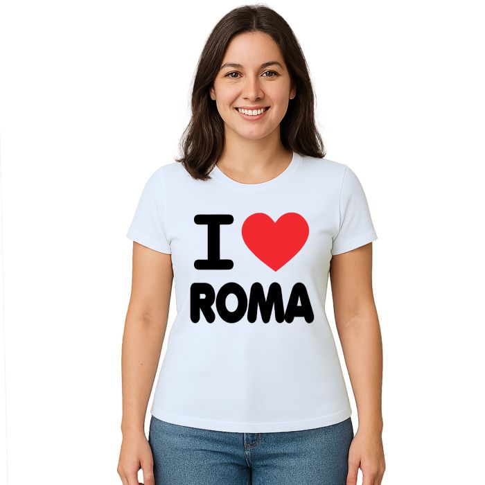Camiseta Eu Amo Roma I Love Estampa Personalizada
