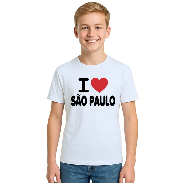 Camiseta Eu Amo São Paulo I Love SP Estampa Personalizada