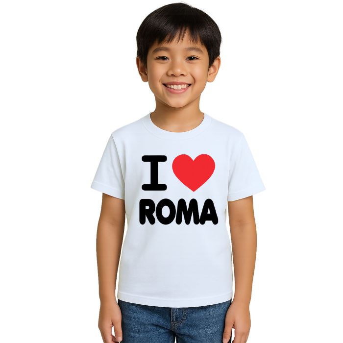 Camiseta Eu Amo Roma I Love Estampa Personalizada