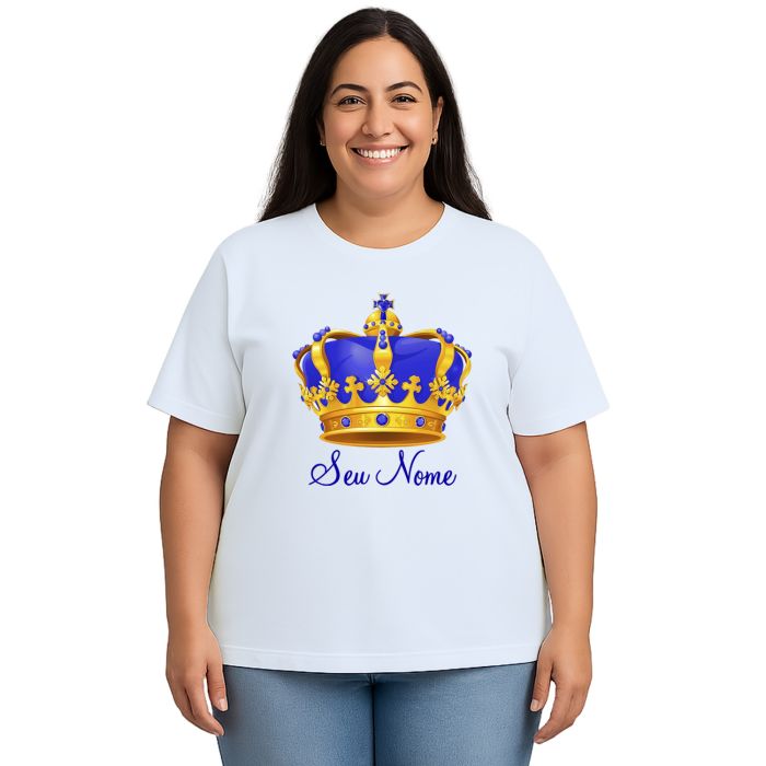Camiseta Coroa Azul Príncipe Realeza Estampa Personalizada