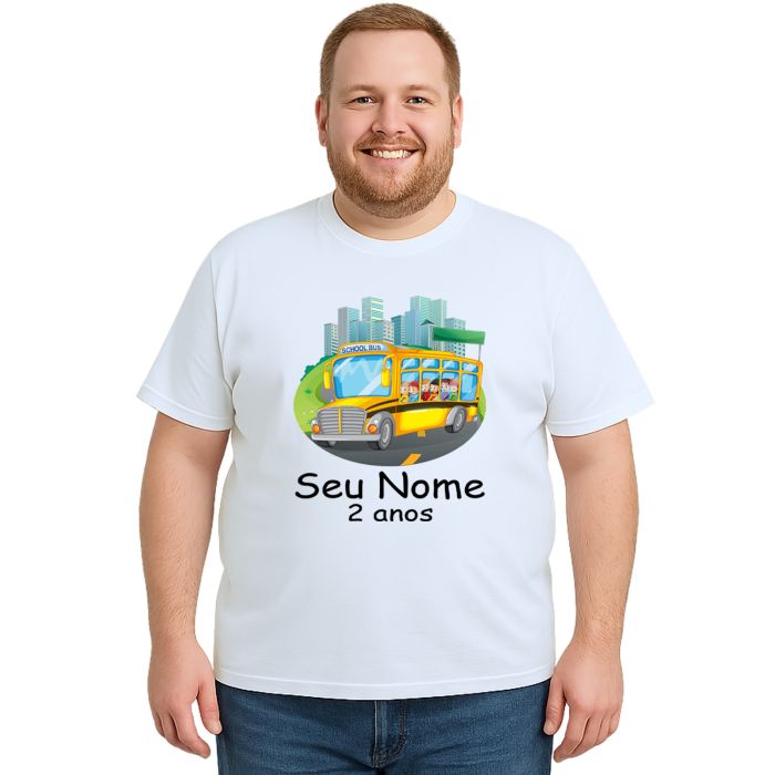 Camiseta Ônibus Escolar School Bus Estampa Personalizada