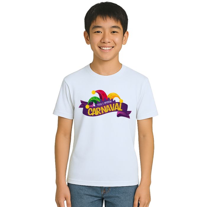 Camiseta Carnaval Festa e Diversão Estampa Personalizada