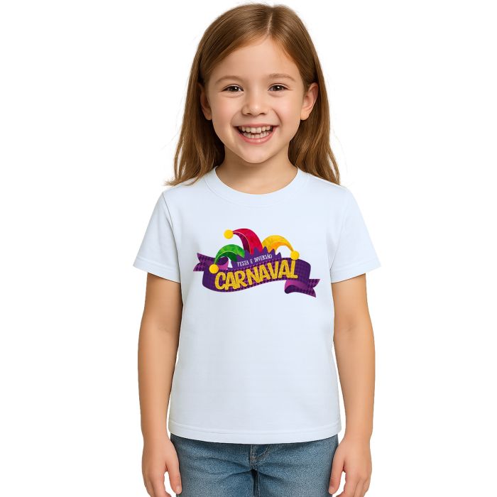 Camiseta Carnaval Festa e Diversão Estampa Personalizada