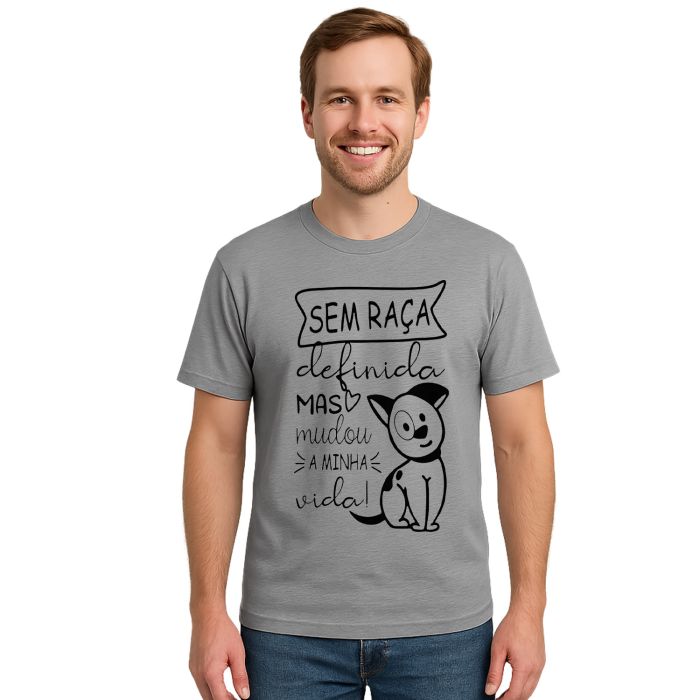 Camiseta Cachorro Sem Raça Mudou Minha Vida Personalizada