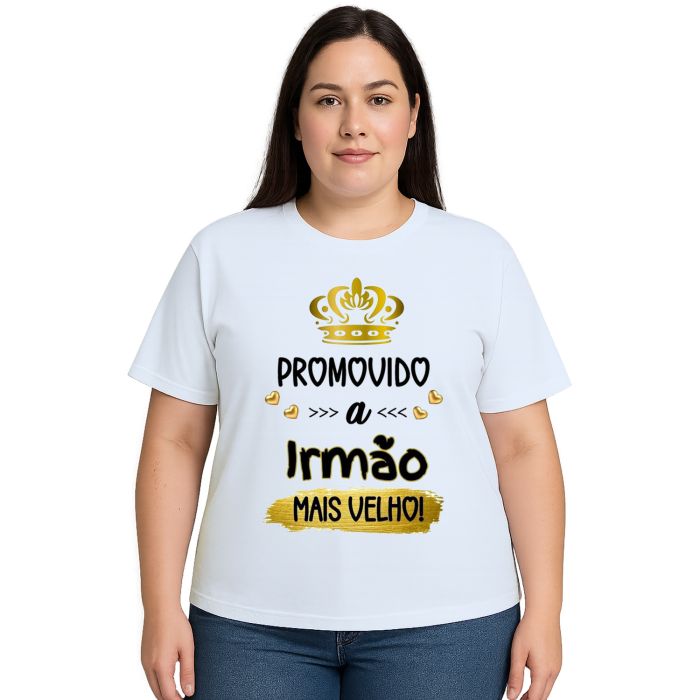 Camiseta Promovido Irmão Mais Velho Estampa Personalizada