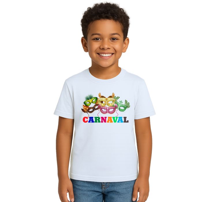 Camiseta Carnaval Máscaras de Folia Estampa Personalizada