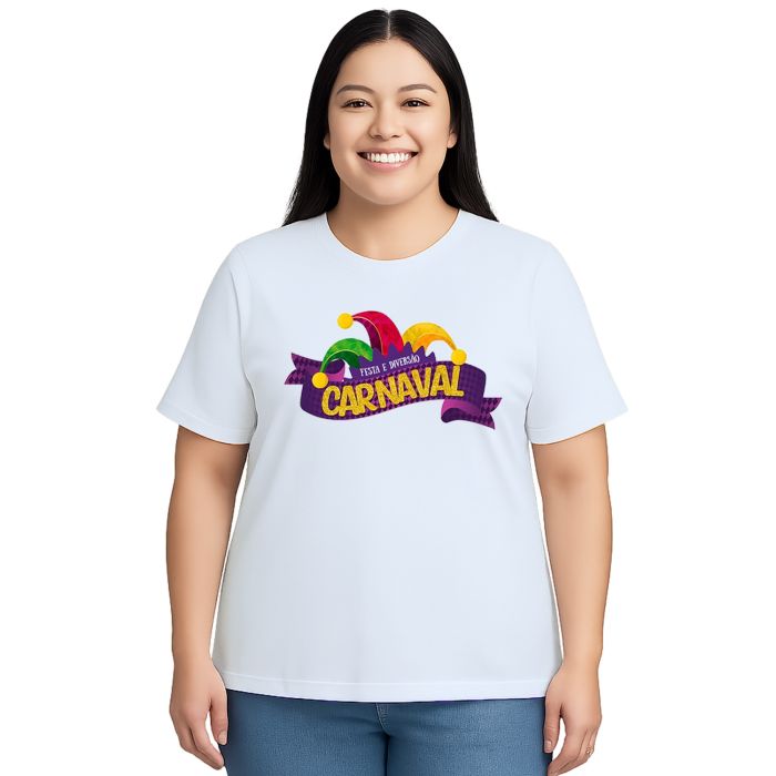 Camiseta Carnaval Festa e Diversão Estampa Personalizada