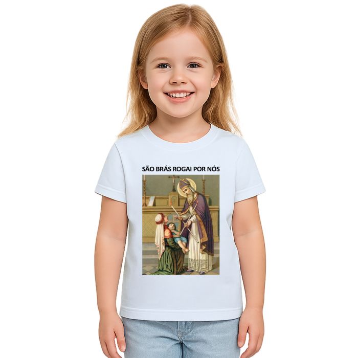 Camiseta São Brás Rogai Por Nós Estampa Personalizada