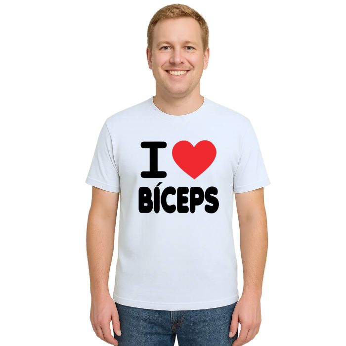 Camiseta Eu Amo Bíceps I Love Estampa Personalizada