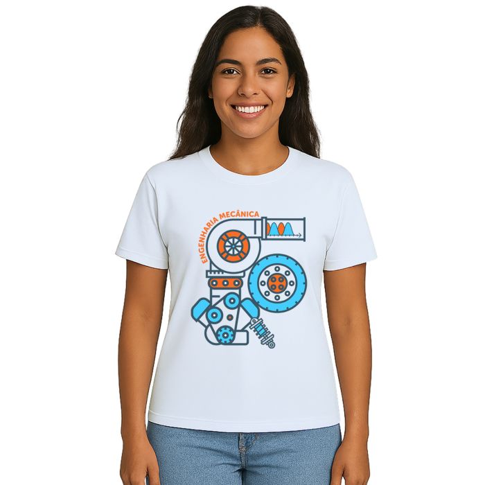 Camiseta Engenharia Mecânica Motores Estampa Personalizada