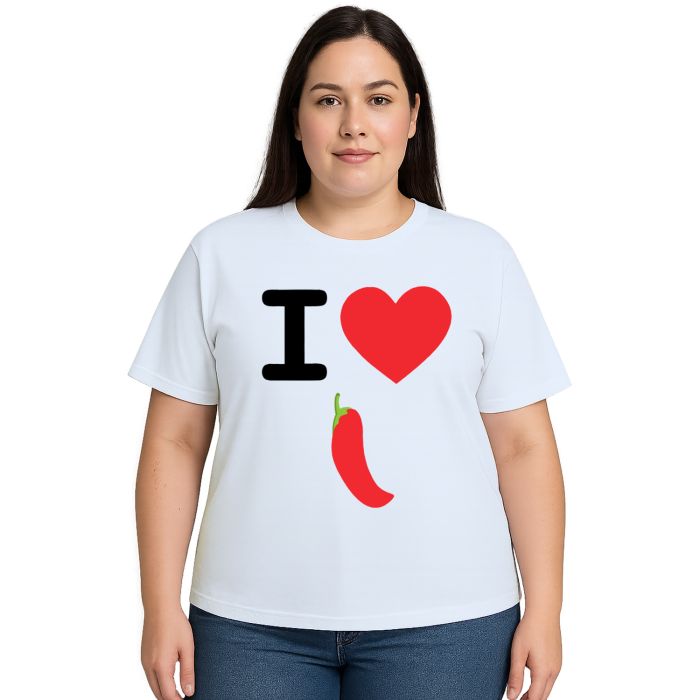 Camiseta Eu Amo Pimenta I Love Chilli Estampa Personalizada