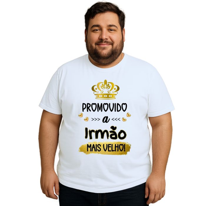Camiseta Promovido Irmão Mais Velho Estampa Personalizada