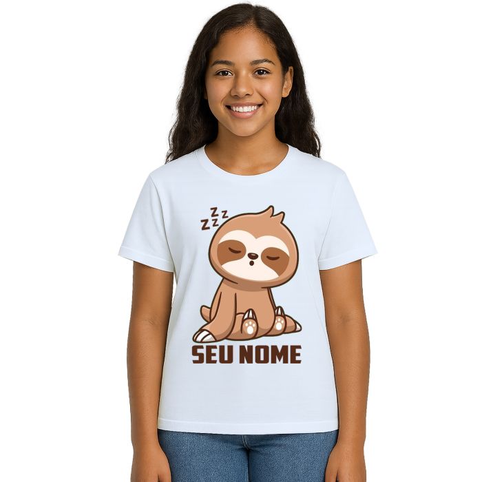 Camiseta Bicho Preguiça Dorminhoco Estampa Personalizada