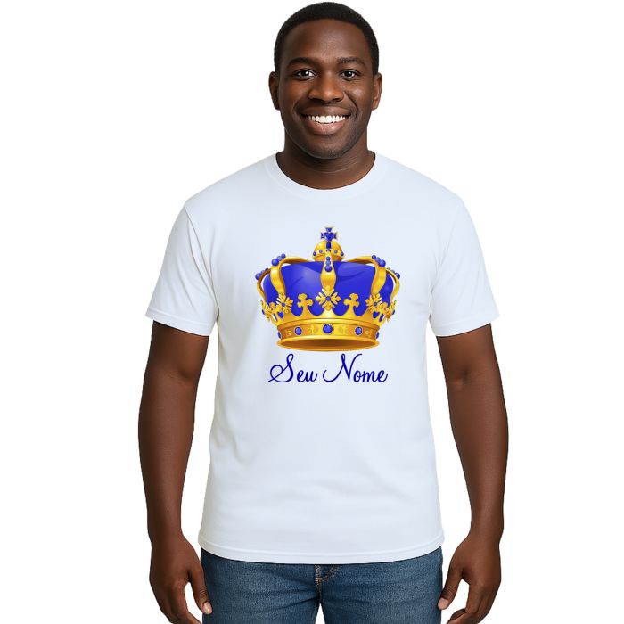 Camiseta Coroa Azul Príncipe Realeza Estampa Personalizada